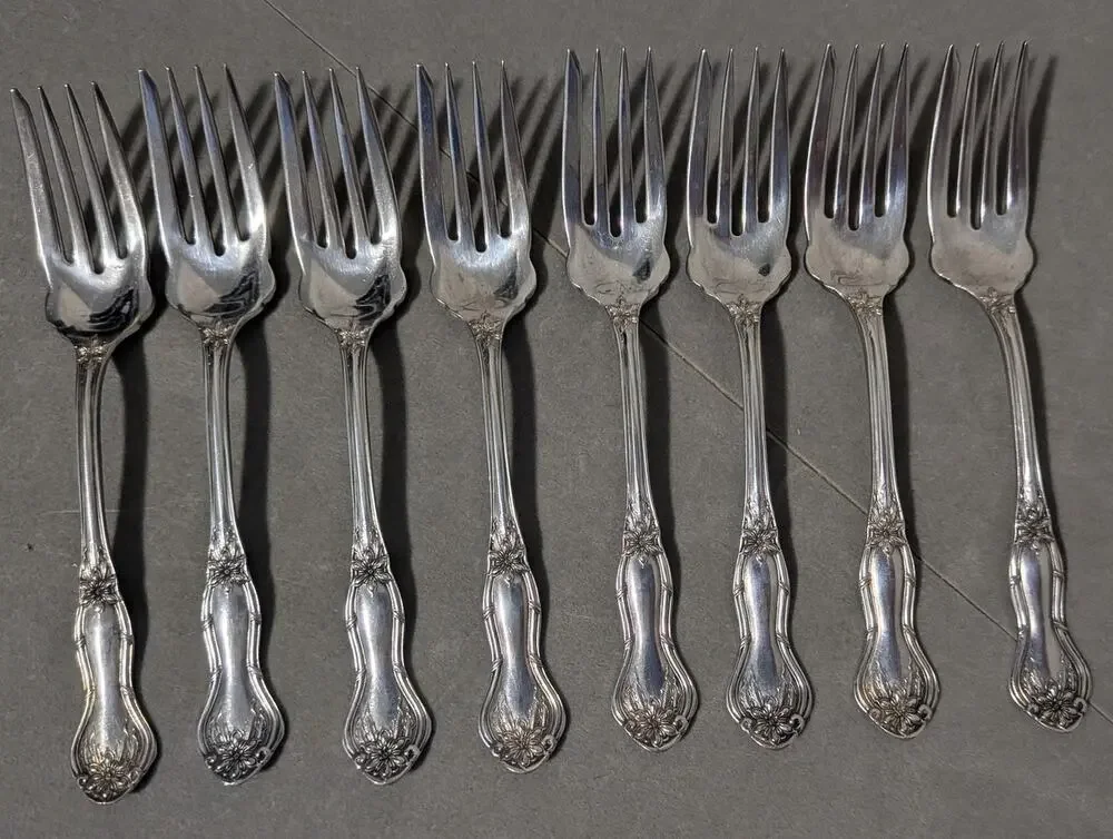 Set of 8 Antique Pilgrim Silver Co 